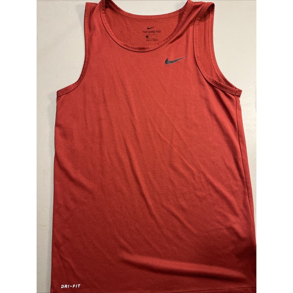 Nike Other - The Nike Tee Dri-Fit Deep Red Tank Top Size Small Men's Swoosh Logo